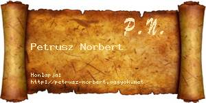 Petrusz Norbert névjegykártya