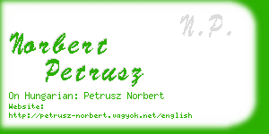 norbert petrusz business card